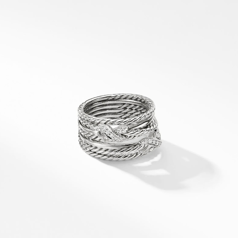 David Yurman Double X Crossover with Diamonds Ring
